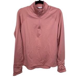 Athleta Quarter Zip Pullover Long Sleeve Sweater Jacket w/ Thumb Holes - Medium